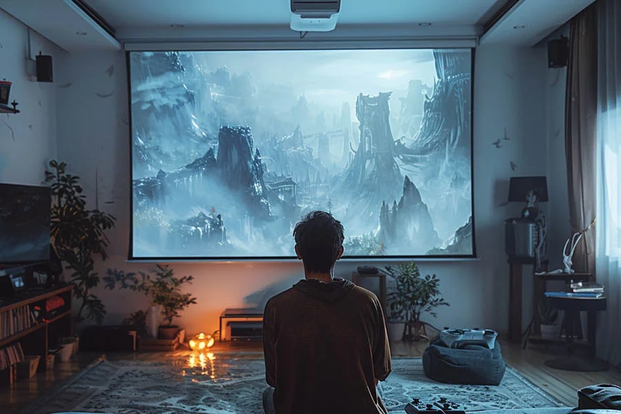 projector for movies on wall